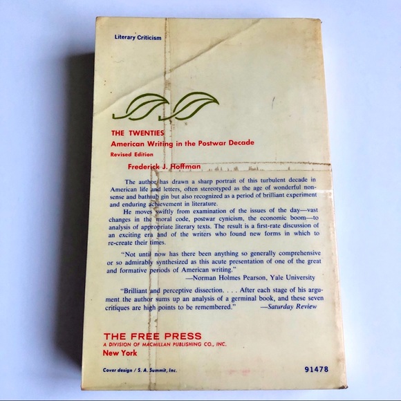 THE 20S American Writing in Postwar Decade by Frederick J. Hoffman Vintage Book - Picture 2 of 13